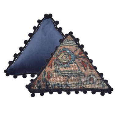 Almofada Triangulo Persa Azul com Grelot II